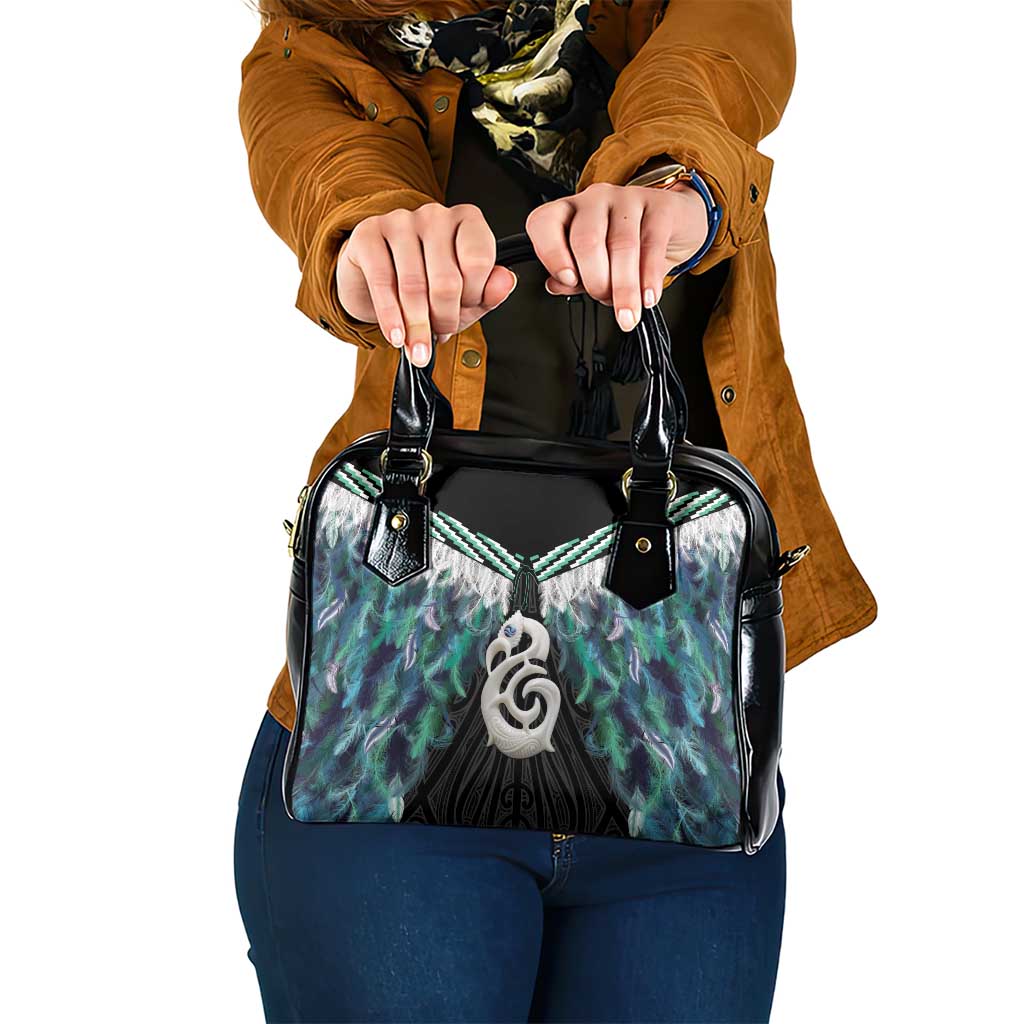 Aotearoa Korowai Motif Shoulder Handbag Hei Manaia Poutama Maori Pattern