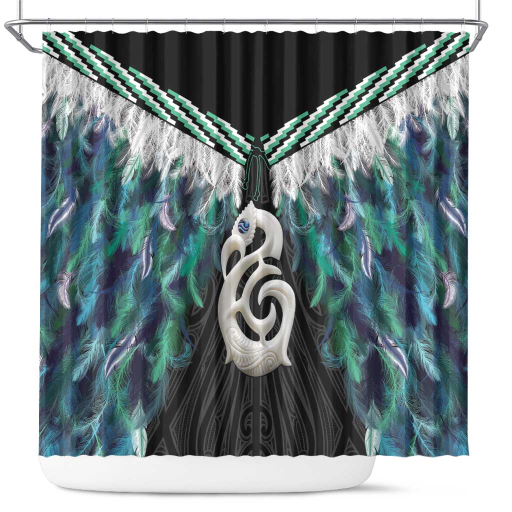 Aotearoa Korowai Motif Shower Curtain Hei Manaia Poutama Maori Pattern