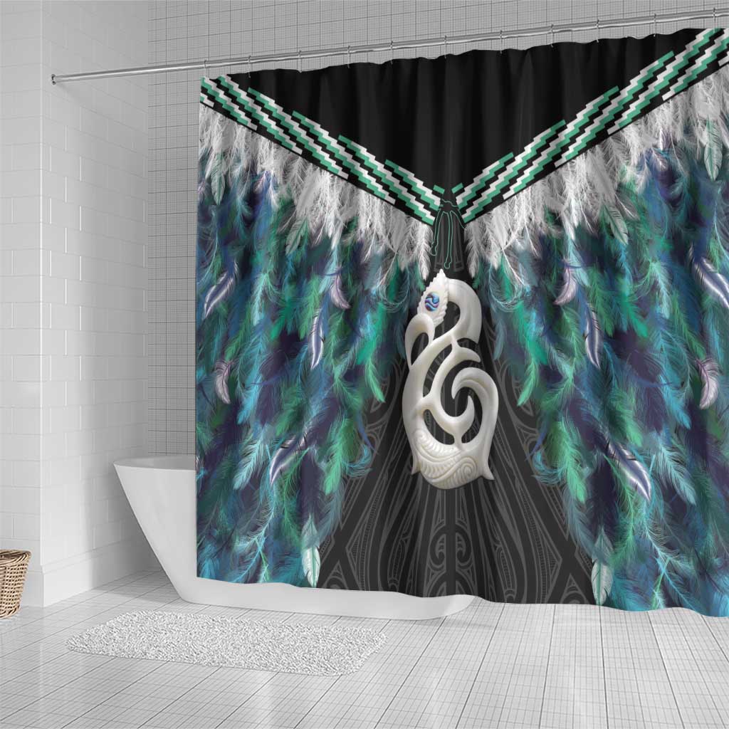 Aotearoa Korowai Motif Shower Curtain Hei Manaia Poutama Maori Pattern