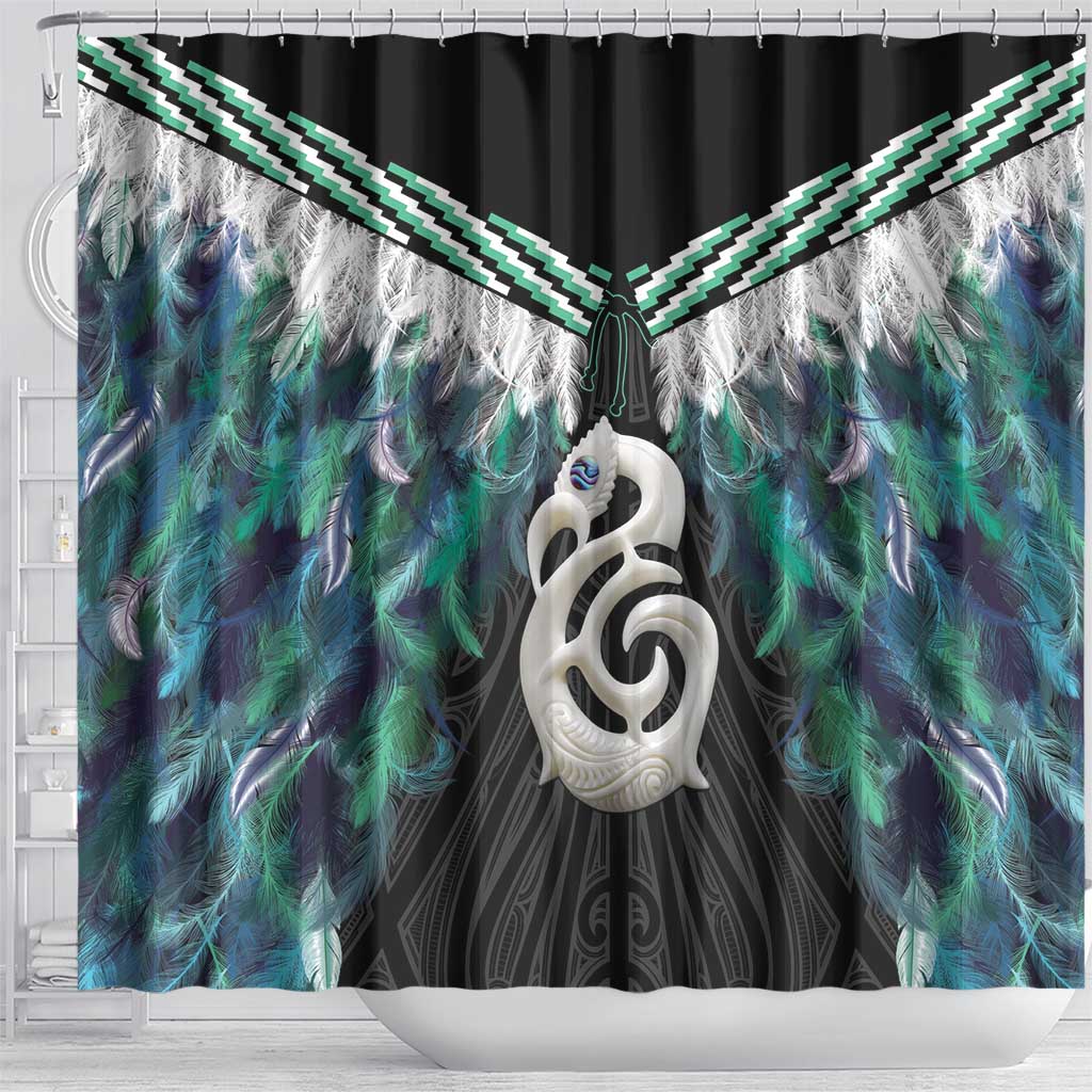 Aotearoa Korowai Motif Shower Curtain Hei Manaia Poutama Maori Pattern