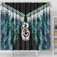 Aotearoa Korowai Motif Shower Curtain Hei Manaia Poutama Maori Pattern