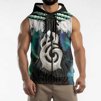 Aotearoa Korowai Motif Sleeveless Zip Hoodie Hei Manaia Poutama Maori Pattern LT14