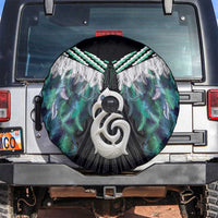 Aotearoa Korowai Motif Spare Tire Cover Hei Manaia Poutama Maori Pattern