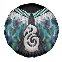 Aotearoa Korowai Motif Spare Tire Cover Hei Manaia Poutama Maori Pattern