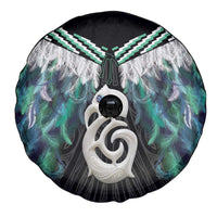 Aotearoa Korowai Motif Spare Tire Cover Hei Manaia Poutama Maori Pattern