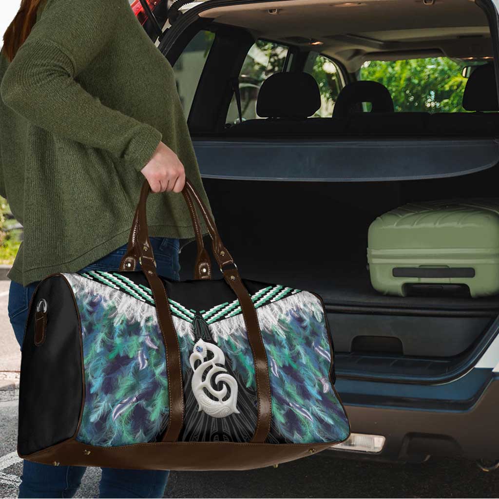 Aotearoa Korowai Motif Travel Bag Hei Manaia Poutama Maori Pattern - Polynesian Pride