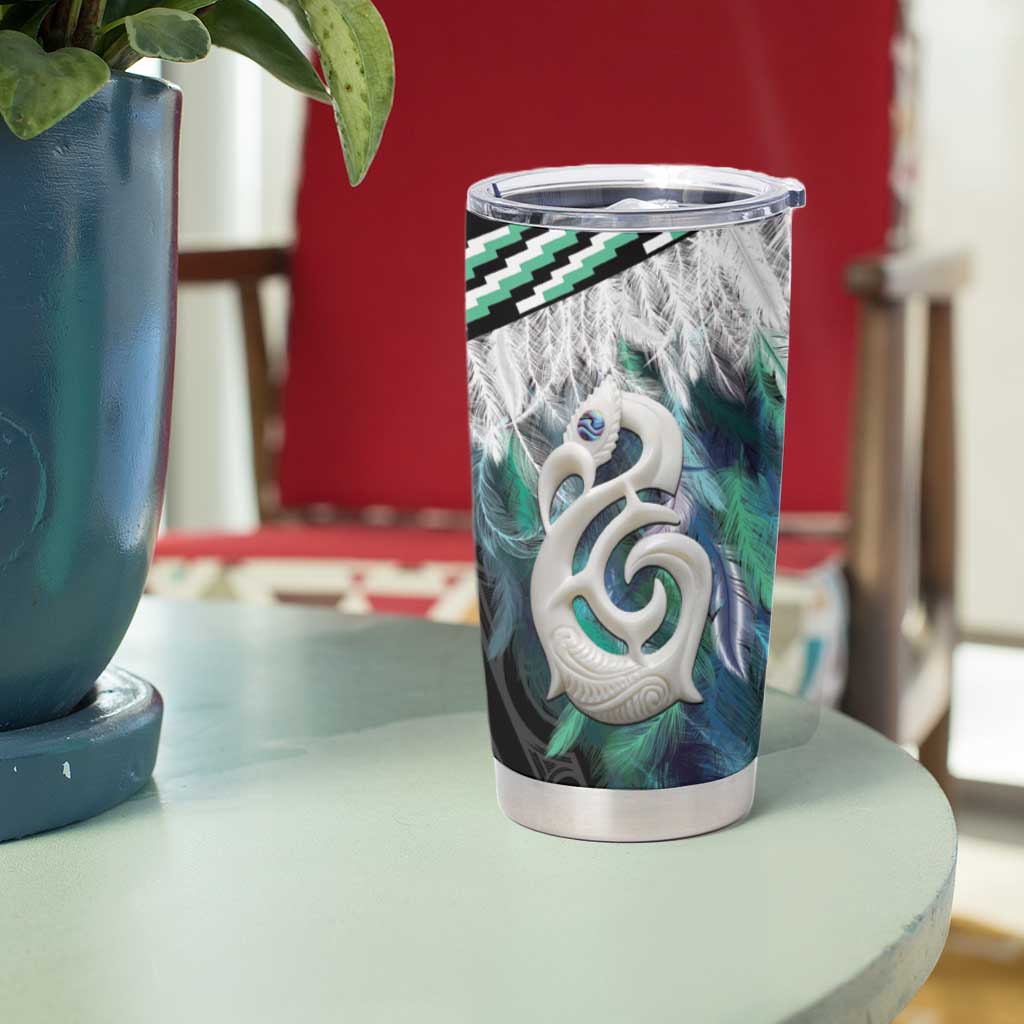 Aotearoa Korowai Motif Tumbler Cup Hei Manaia Poutama Maori Pattern