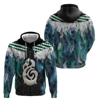 Aotearoa Korowai Motif Zip Hoodie Hei Manaia Poutama Maori Pattern LT14 - Polynesian Pride