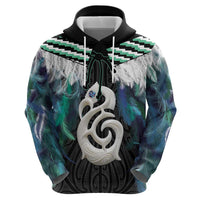 Aotearoa Korowai Motif Zip Hoodie Hei Manaia Poutama Maori Pattern LT14 - Polynesian Pride