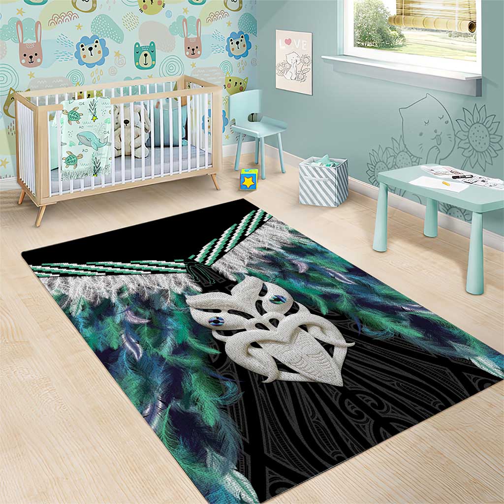 Aotearoa Korowai Motif Area Rug Maori Wheku Poutama