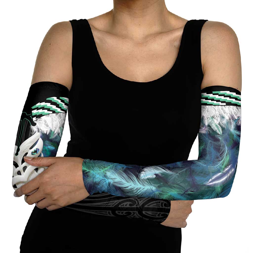 Aotearoa Korowai Motif Arm Sleeves Maori Wheku Poutama - Polynesian Pride