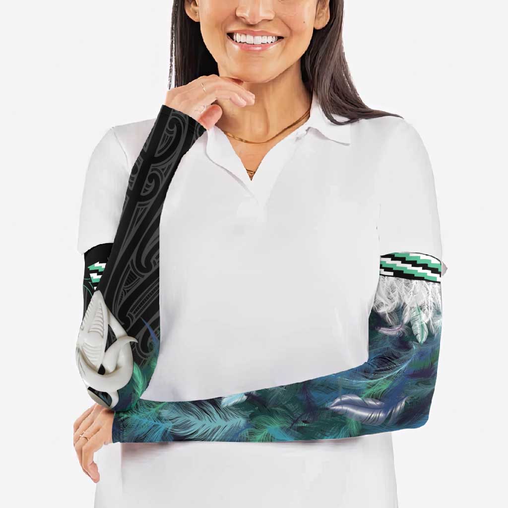 Aotearoa Korowai Motif Arm Sleeves Maori Wheku Poutama - Polynesian Pride