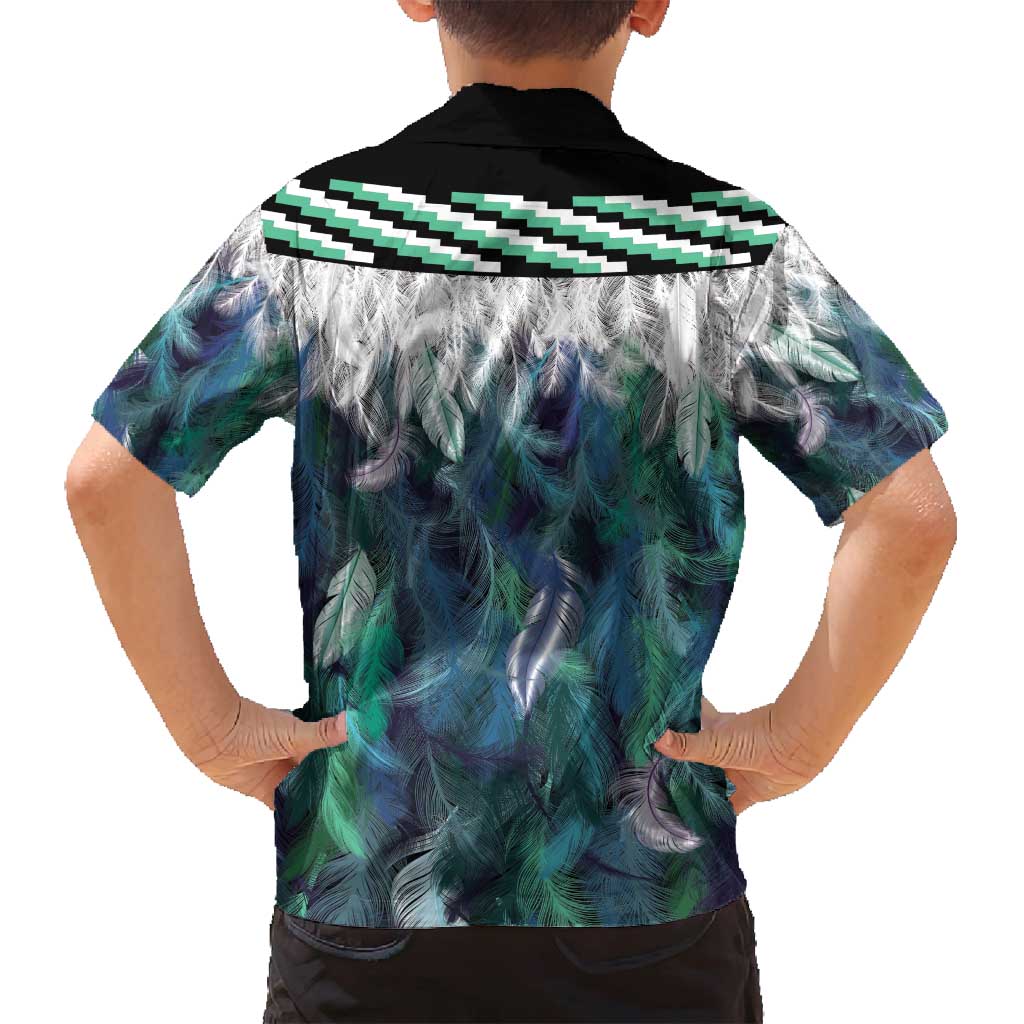 Aotearoa Korowai Motif Family Matching Long Sleeve Bodycon Dress and Hawaiian Shirt Maori Wheku Poutama LT14 - Polynesian Pride