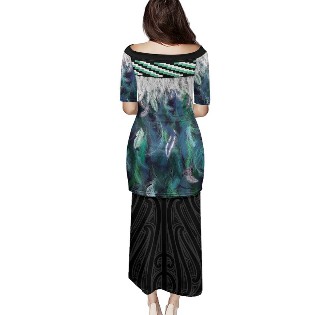 Aotearoa Korowai Motif Family Matching Puletasi and Hawaiian Shirt Maori Wheku Poutama LT14 - Polynesian Pride