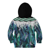 Aotearoa Korowai Motif Kid Hoodie Maori Wheku Poutama