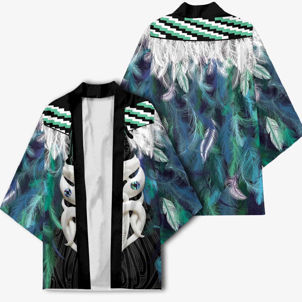 Aotearoa Korowai Motif Kimono Maori Wheku Poutama - Polynesian Pride