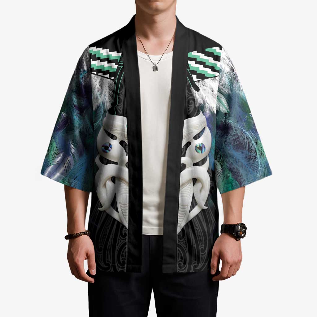 Aotearoa Korowai Motif Kimono Maori Wheku Poutama - Polynesian Pride