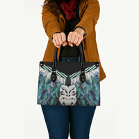 Aotearoa Korowai Motif Leather Bag Maori Wheku Poutama - Polynesian Pride