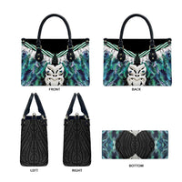 Aotearoa Korowai Motif Leather Bag Maori Wheku Poutama - Polynesian Pride