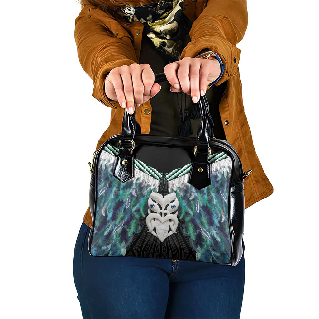 Aotearoa Korowai Motif Shoulder Handbag Maori Wheku Poutama
