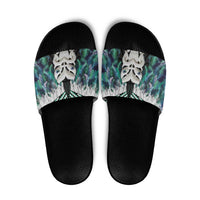 Aotearoa Korowai Motif Slide Sandals Maori Wheku Poutama - Polynesian Pride