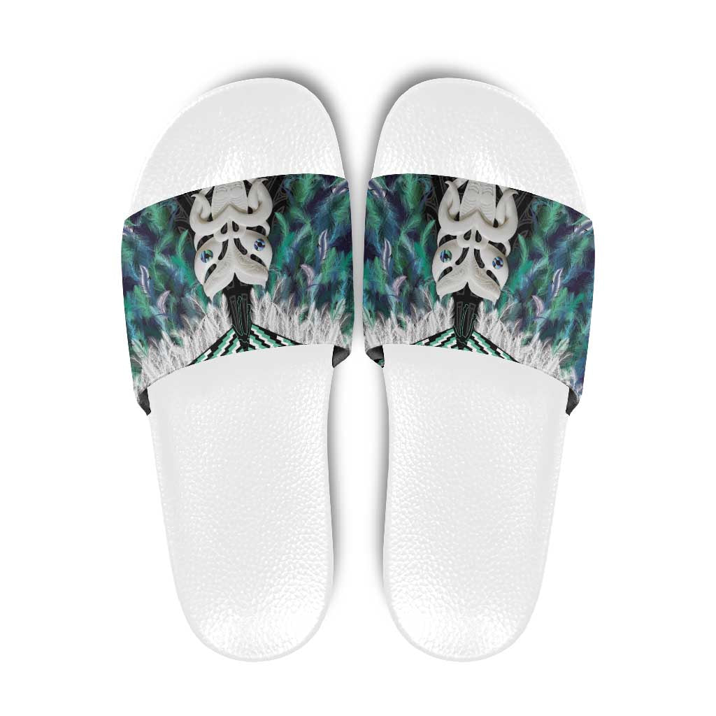 Aotearoa Korowai Motif Slide Sandals Maori Wheku Poutama - Polynesian Pride