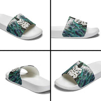 Aotearoa Korowai Motif Slide Sandals Maori Wheku Poutama - Polynesian Pride