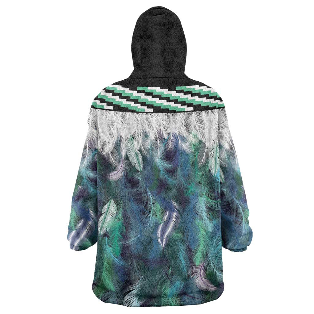 Aotearoa Korowai Motif Wearable Blanket Hoodie Maori Wheku Poutama LT14 - Polynesian Pride