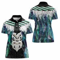 Aotearoa Korowai Motif Women Polo Shirt Maori Wheku Poutama