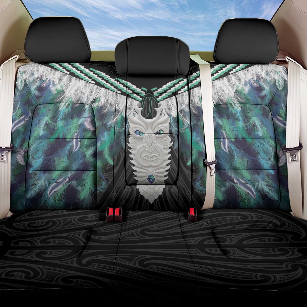 Aotearoa Korowai Motif Back Car Seat Cover Maori Tane Poutama