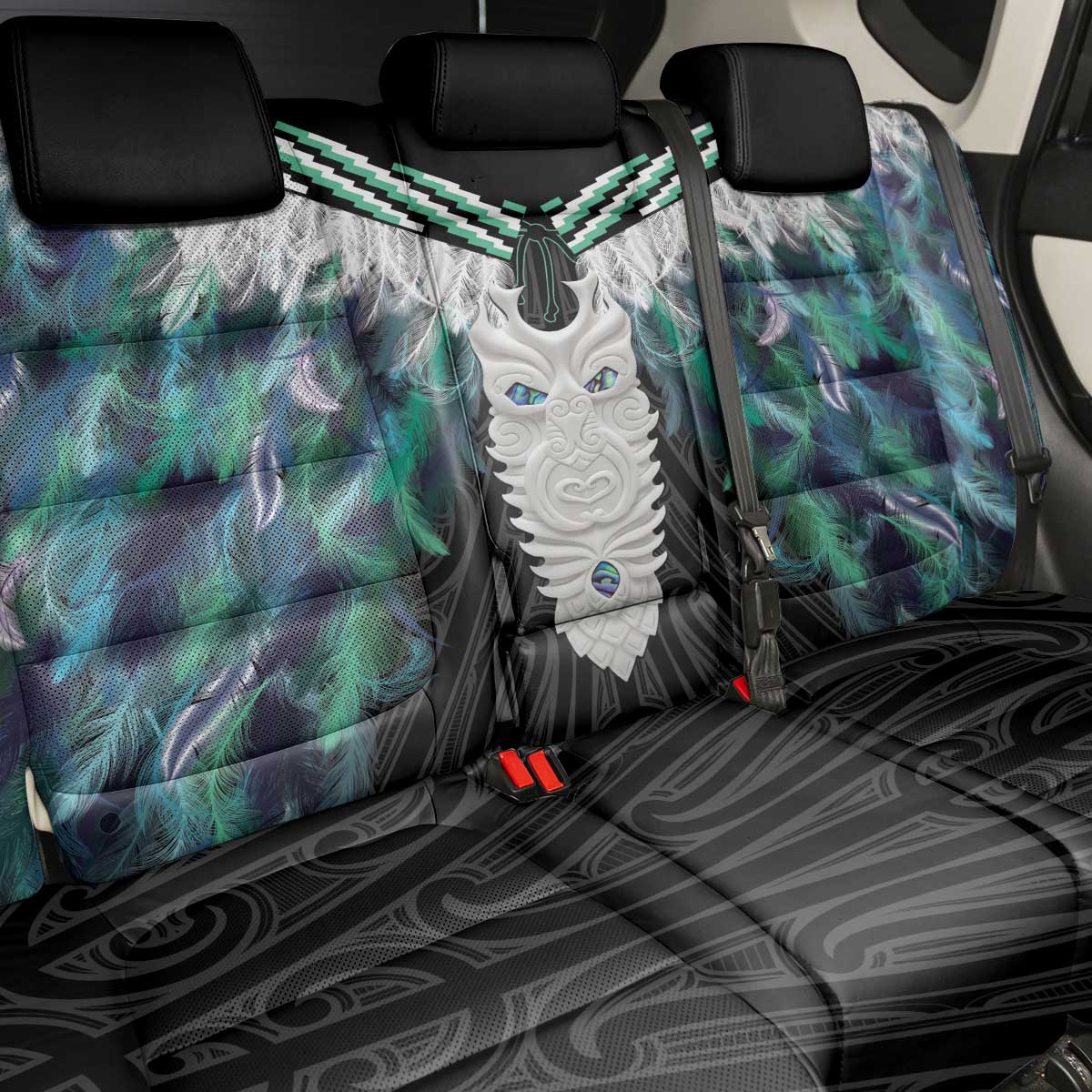Aotearoa Korowai Motif Back Car Seat Cover Maori Tane Poutama