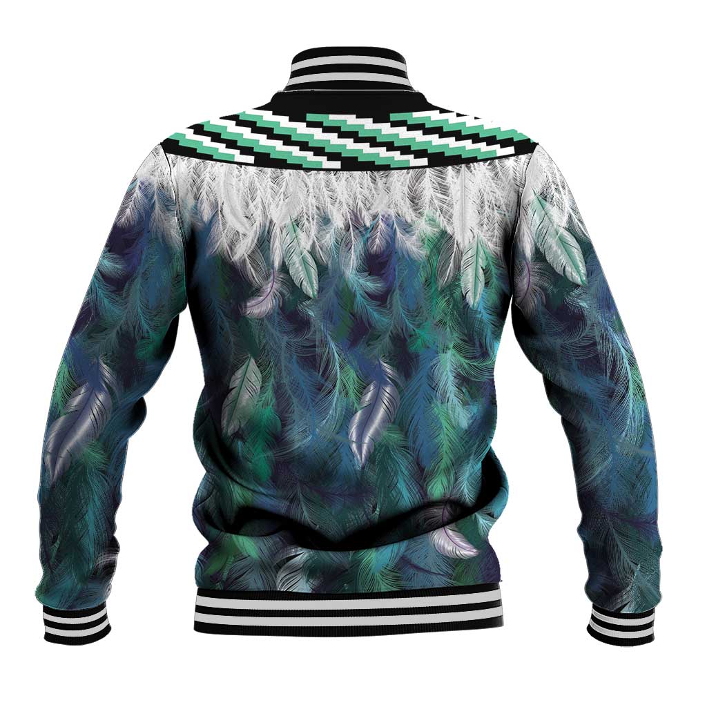 Aotearoa Korowai Motif Baseball Jacket Maori Tane Poutama