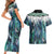 Aotearoa Korowai Motif Couples Matching Short Sleeve Bodycon Dress and Hawaiian Shirt Maori Tane Poutama