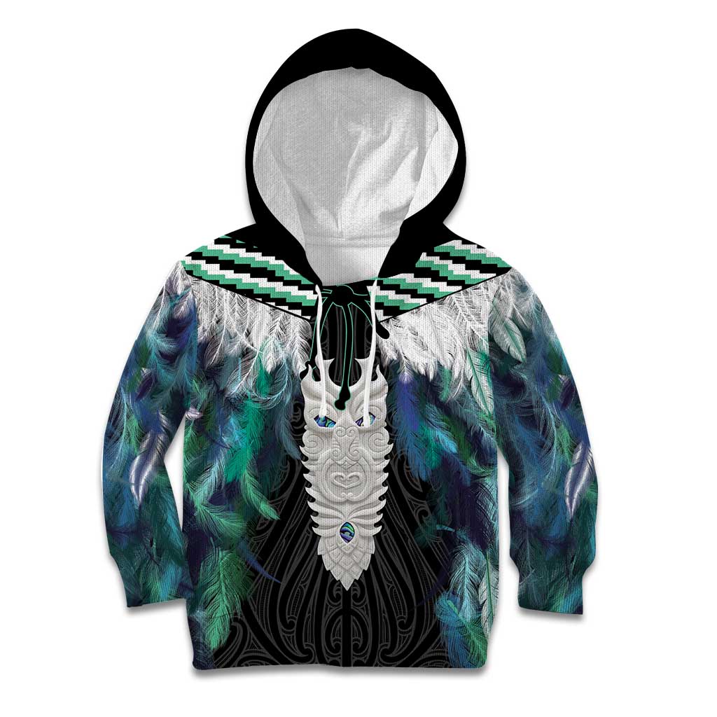 Aotearoa Korowai Motif Kid Hoodie Maori Tane Poutama