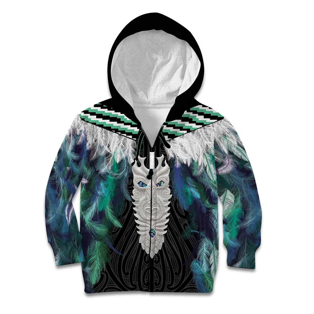 Aotearoa Korowai Motif Kid Hoodie Maori Tane Poutama