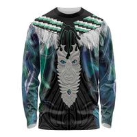 Aotearoa Korowai Motif Long Sleeve Shirt Maori Tane Poutama
