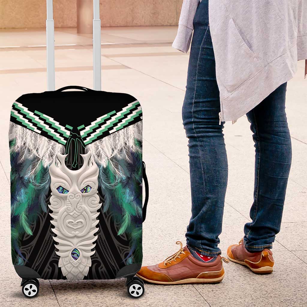 Aotearoa Korowai Motif Luggage Cover Maori Tane Poutama LT14 Turquoise - Polynesian Pride