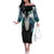 Aotearoa Korowai Motif Off The Shoulder Long Sleeve Dress Maori Tane Poutama