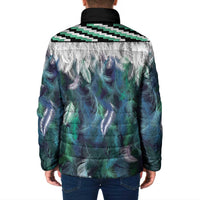 Aotearoa Korowai Motif Padded Jacket Maori Tane Poutama - Polynesian Pride