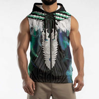 Aotearoa Korowai Motif Sleeveless Zip Hoodie Maori Tane Poutama LT14 - Polynesian Pride