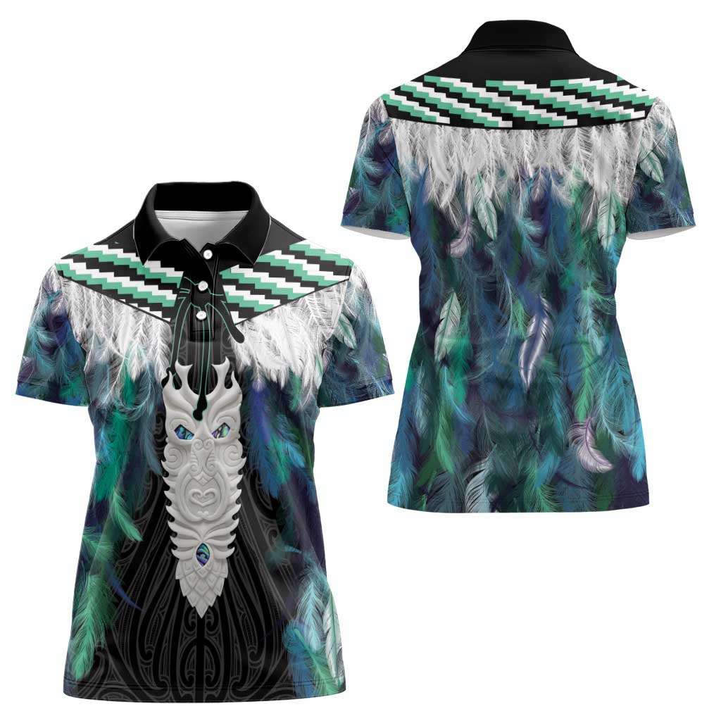 Aotearoa Korowai Motif Women Polo Shirt Maori Tane Poutama