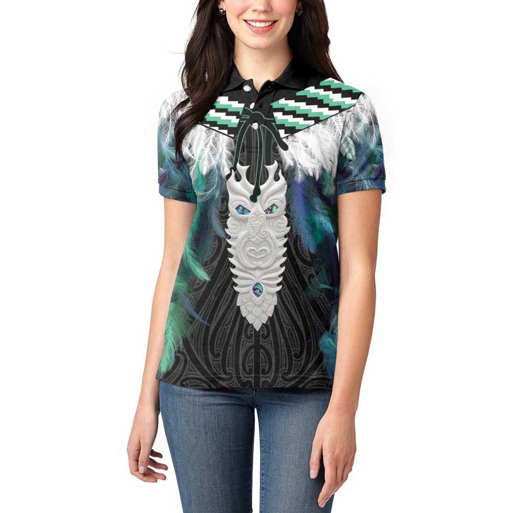 Aotearoa Korowai Motif Women Polo Shirt Maori Tane Poutama