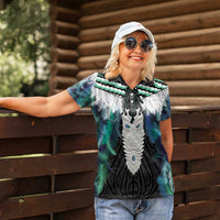 Aotearoa Korowai Motif Women Polo Shirt Maori Tane Poutama