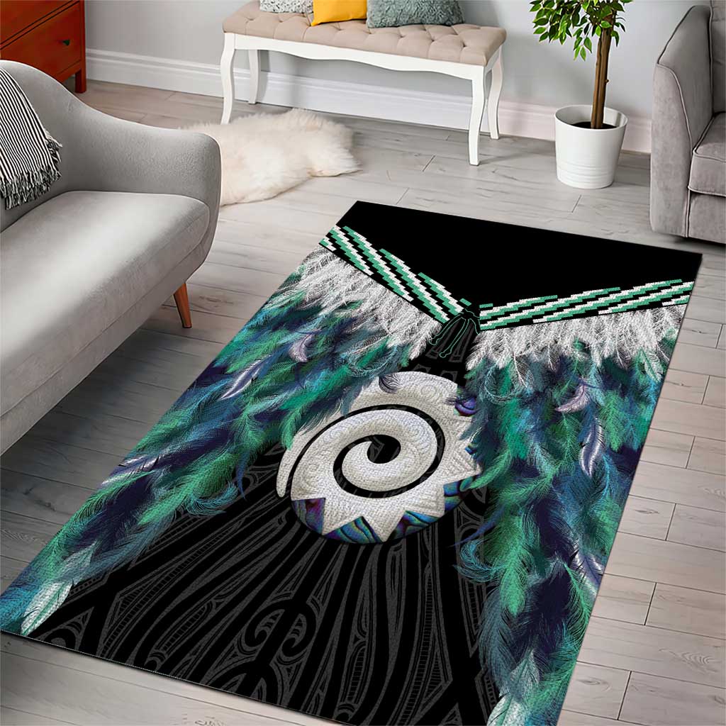 Aotearoa Korowai Motif Area Rug Maori Koru Poutama
