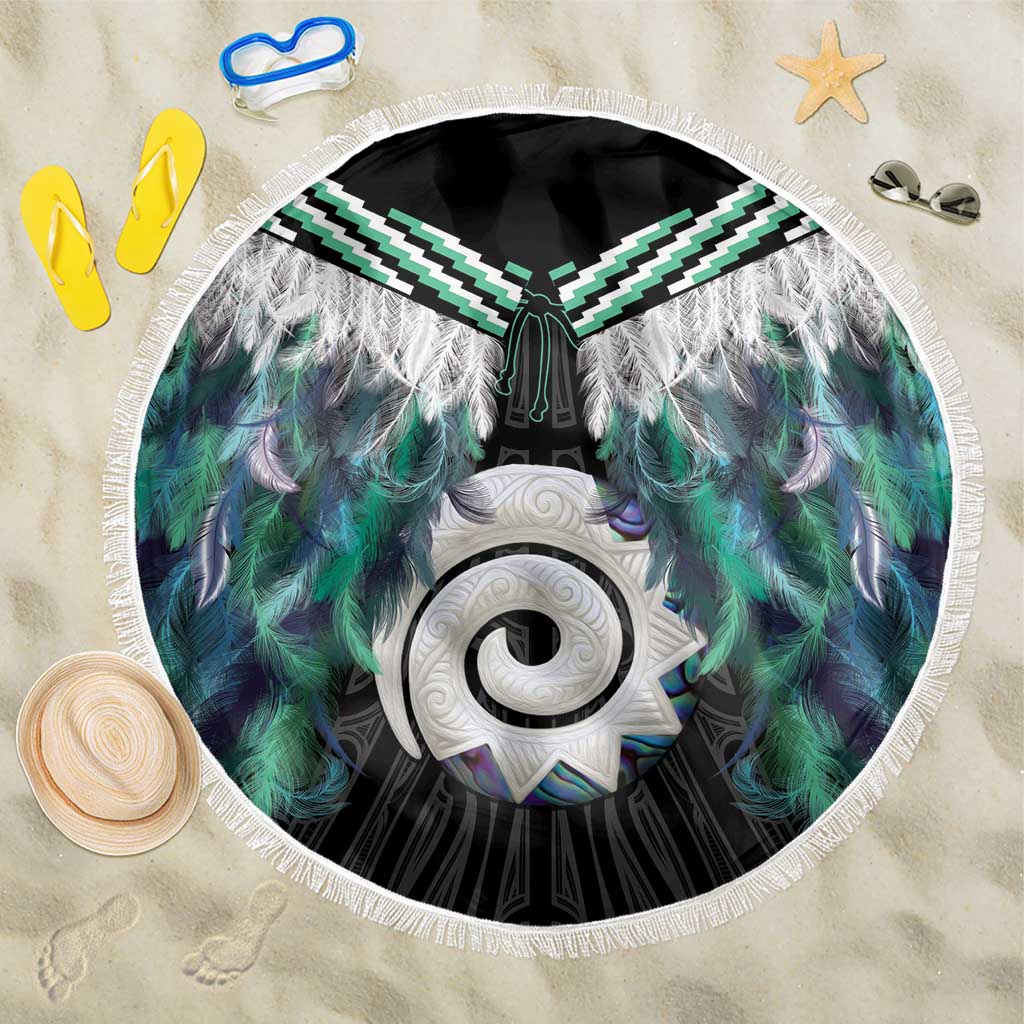Aotearoa Korowai Motif Beach Blanket Maori Koru Poutama