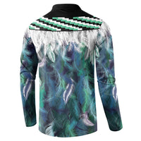 Aotearoa Korowai Motif Button Sweatshirt Maori Koru Poutama