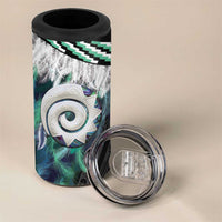 Aotearoa Korowai Motif 4 in 1 Can Cooler Tumbler Maori Koru Poutama