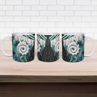 Aotearoa Korowai Motif Ceramic Mug Maori Koru Poutama - Polynesian Pride