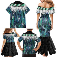 Aotearoa Korowai Motif Family Matching Mermaid Dress and Hawaiian Shirt Maori Koru Poutama LT14 - Polynesian Pride