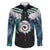 Aotearoa Korowai Motif Family Matching Mermaid Dress and Hawaiian Shirt Maori Koru Poutama